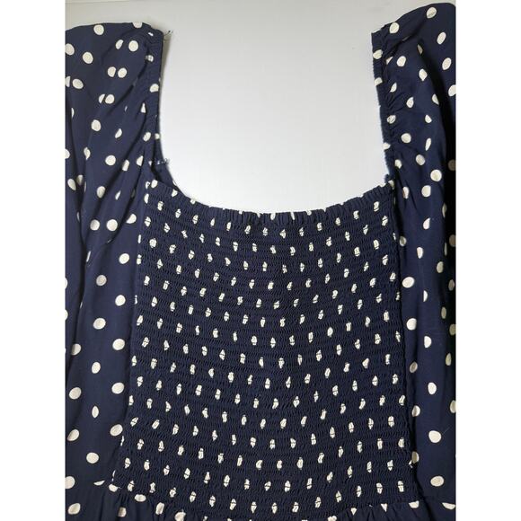 J.Crew Navy Blue Polka Dot Top - Size Medium - Picture 9 of 9